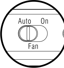Fan operating mode selector with Auto and On positions