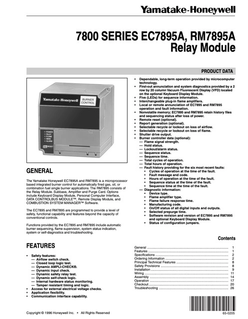 Honeywell RM7895A1014 Installation Manual