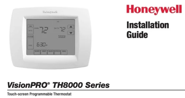 Honeywell VisionPRO TH8000 Series Installation Manual
