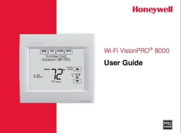 Honeywell TH8321WF1001 Wi-Fi VisionPRO thermostat User Guide